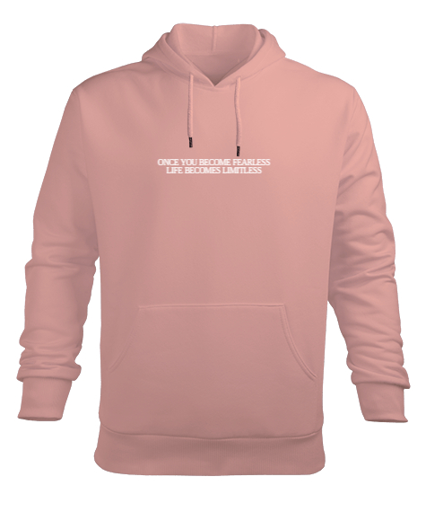 Tisho - ONCE YOU BECOME FEARLESS LIFE BECOMES LIMITLESS Yavru Ağzı Erkek Kapüşonlu Hoodie Sweatshirt