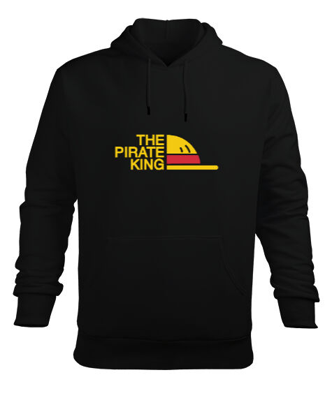 Tisho - One Piece Korsanlar Kralı Siyah Erkek Kapüşonlu Hoodie Sweatshirt