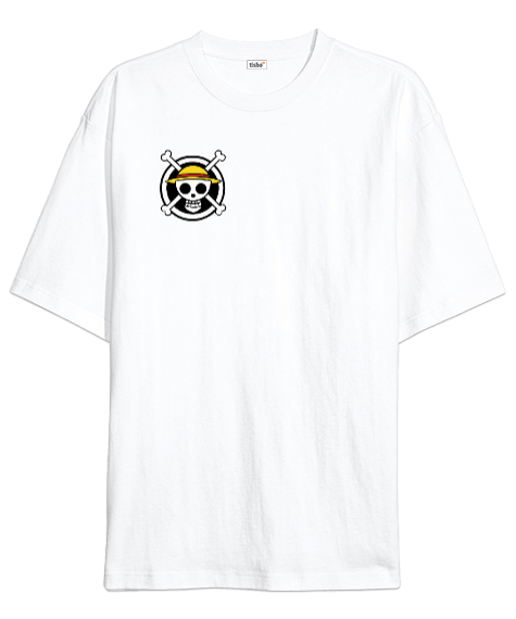 Tisho - One Piece Oversize Unisex Beyaz Tişört Oversize Unisex Tişört