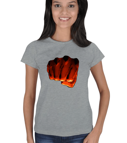 Tisho - One Punch Man Fist Logo Kadın Tişört