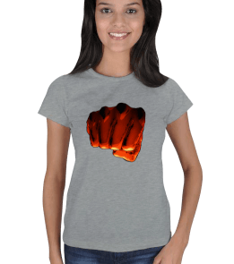 Tisho - One Punch Man Fist Logo Kadın Tişört
