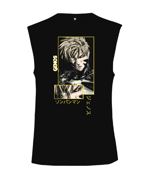 Tisho - One Punch Man GENOS Baskılı Kesik Kol Unisex Tişört