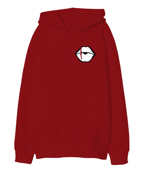 Tisho - Öpücük Oversize Unisex Kapüşonlu Sweatshirt
