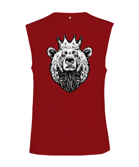 Ormanların gerçek kralı güçlü ayı fitness motivasyon Kesik Kol Unisex Tişört