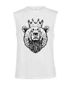 Tisho - Ormanların gerçek kralı güçlü ayı fitness motivasyon Kesik Kol Unisex Tişört