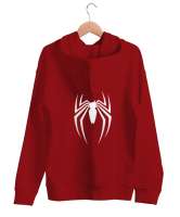 Örümcek Adam Kırmızı Unisex Kapşonlu Sweatshirt - Thumbnail