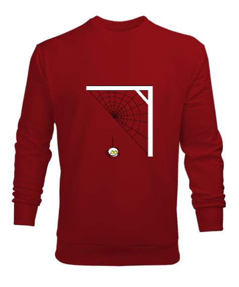 Tisho - Örümcek ağı Kırmızı Erkek Sweatshirt
