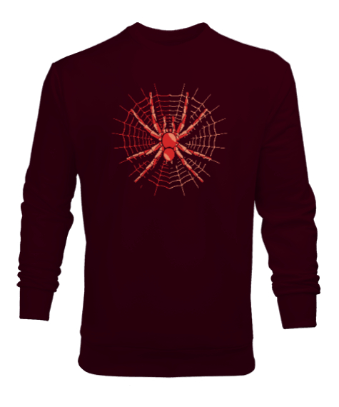 Tisho - Örümcek - Spider Bordo Erkek Sweatshirt