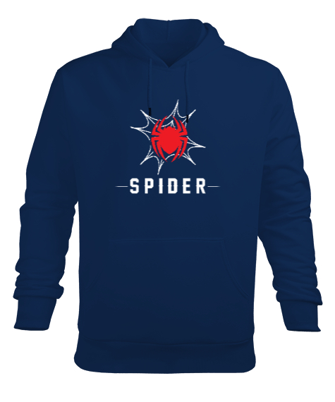 Tisho - Örümcek - Spider Lacivert Erkek Kapüşonlu Hoodie Sweatshirt