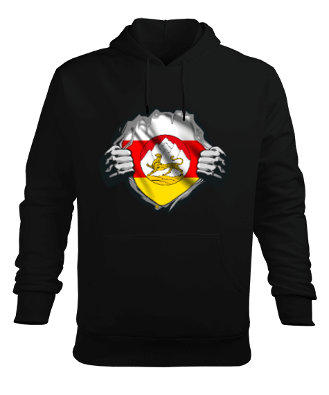 Osetya,Kuzey Osetya Bayrağı,Kuzey Osetya logosu. Erkek Kapüşonlu Hoodie Sweatshirt - Tisho