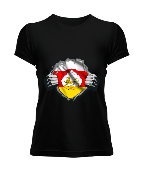 Tisho - Osetya,Kuzey Osetya Bayrağı,Kuzey Osetya logosu. Kadın Tişört