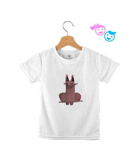 Tisho - Oturan Sevimli Kedi Çocuk Unisex