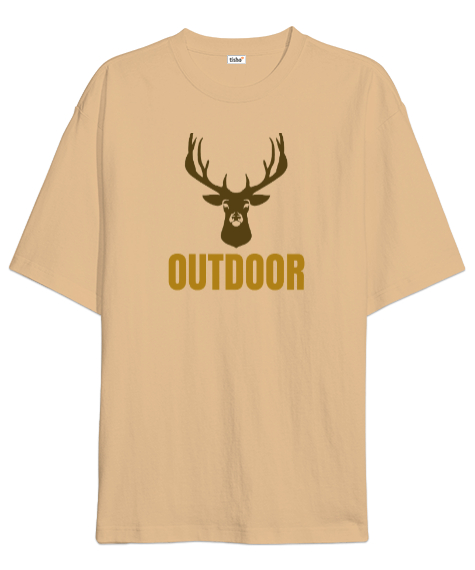 Tisho - Outdoor Geyik Kampçı ve Doğa sporcuları özel tasarım Camel Oversize Unisex Tişört