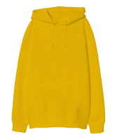 Oversize Unisex Kapüşonlu Sweatshirt Sarı