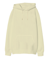 Oversize Unisex Kapüşonlu Sweatshirt Krem