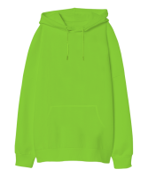Oversize Unisex Kapüşonlu Sweatshirt Fıstık Yeşili