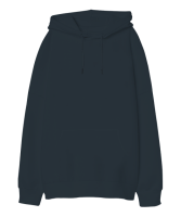Oversize Unisex Kapüşonlu Sweatshirt Füme