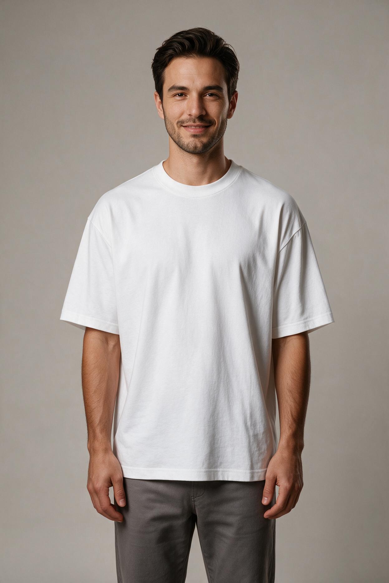 Oversize Unisex Tişört Beyaz %100 Pamuk - Tisho