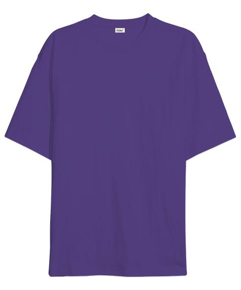 Oversize Unisex Tişört Mor %100 Pamuk - Tisho