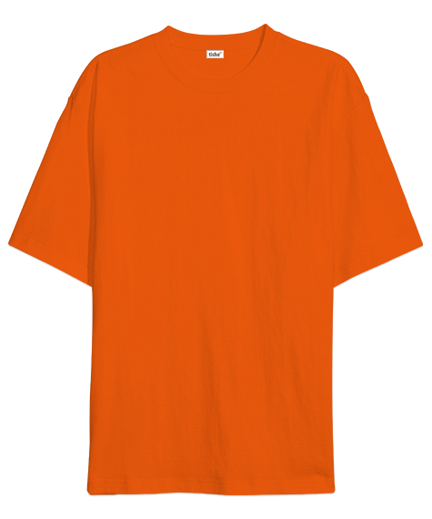 Oversize Unisex Tişört Turuncu %100 Pamuk - Tisho