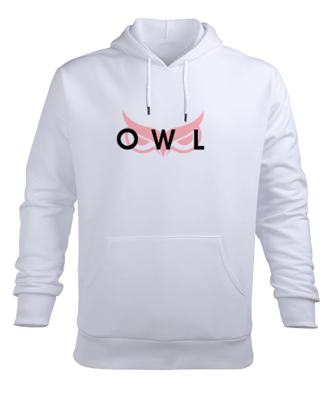 Tisho - OWL White-Red-Eyes Erkek Kapüşonlu Hoodie Sweatshirt