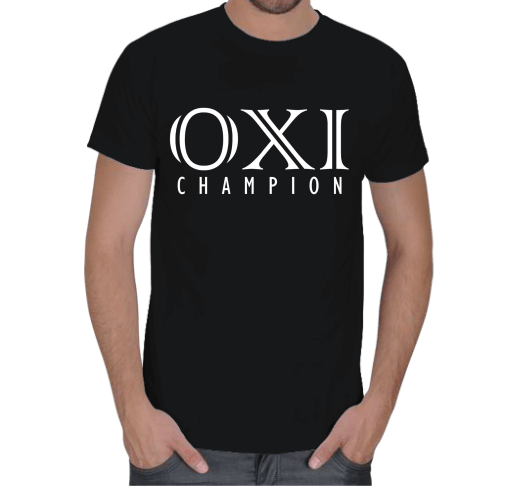 Tisho - OxiChampion SİYAH T-SHİRT Erkek Tişört
