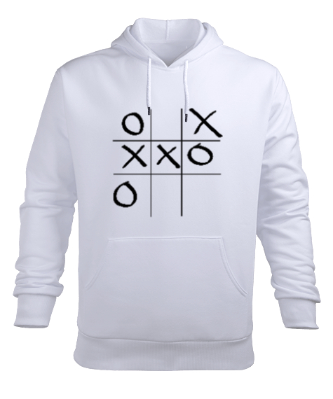 Tisho - Oyun Beyaz Erkek Kapüşonlu Hoodie Sweatshirt