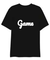Oyun Konsollu Tasarımlı Siyah Oversize Unisex Tişört - Thumbnail