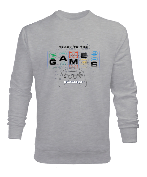 Tisho - Oyun, Oyuncu - Games, Gamer Gri Erkek Sweatshirt