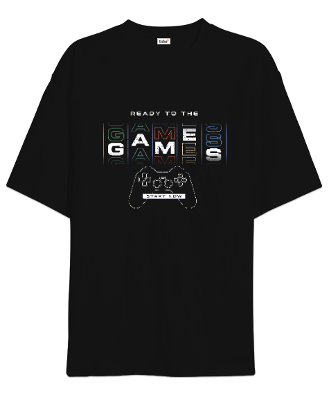 Tisho - Oyun, Oyuncu - Games, Gamer Siyah Oversize Unisex Tişört