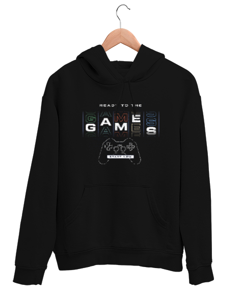Tisho - Oyun, Oyuncu - Games, Gamer Siyah Unisex Kapşonlu Sweatshirt