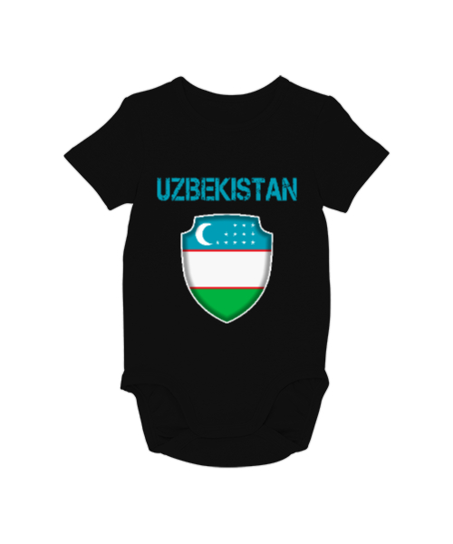 Tisho - Özbekistan,Ozbekiston,uzbekistan,Özbekistan Bayrağı,Özbekistan logosu. Siyah Bebek Zıbını