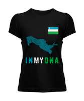 Özbekistan,uzbekistan,Özbekistan Bayrağı,Özbekistan haritası. Siyah Kadın Tişört - Tisho