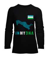 Özbekistan,uzbekistan,Özbekistan Bayrağı,Özbekistan haritası. Siyah Kadın Uzun Kol Tişört - Tisho