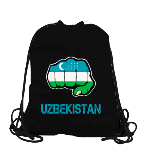 Tisho - Özbekistan,uzbekistan,Ozbekiston,Özbekistan Bayrağı,Özbekistan logosu,uzbekistan flag. Büzgülü Spor Çanta