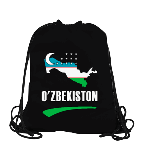Tisho - Özbekistan,uzbekistan,Ozbekiston,Özbekistan Bayrağı,Özbekistan logosu,uzbekistan flag. Büzgülü Spor Çanta