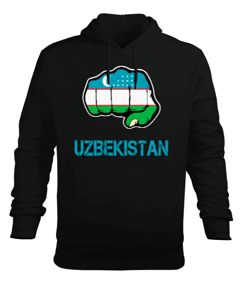 Tisho - Özbekistan,uzbekistan,Ozbekiston,Özbekistan Bayrağı,Özbekistan logosu,uzbekistan flag. Erkek Kapüşonlu Hoodie Sweatshirt