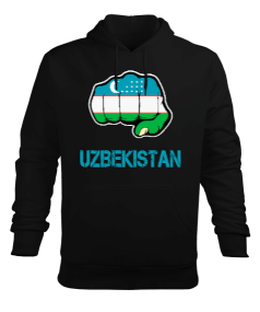 Özbekistan,uzbekistan,Ozbekiston,Özbekistan Bayrağı,Özbekistan logosu,uzbekistan flag. Erkek Kapüşonlu Hoodie Sweatshirt - Tisho