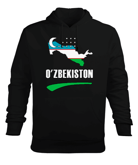 Özbekistan,uzbekistan,Ozbekiston,Özbekistan Bayrağı,Özbekistan logosu,uzbekistan flag. Erkek Kapüşonlu Hoodie Sweatshirt - Tisho