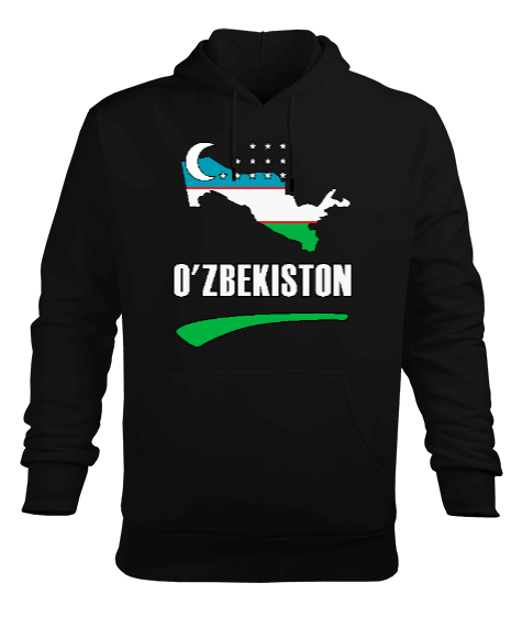 Tisho - Özbekistan,uzbekistan,Ozbekiston,Özbekistan Bayrağı,Özbekistan logosu,uzbekistan flag. Erkek Kapüşonlu Hoodie Sweatshirt