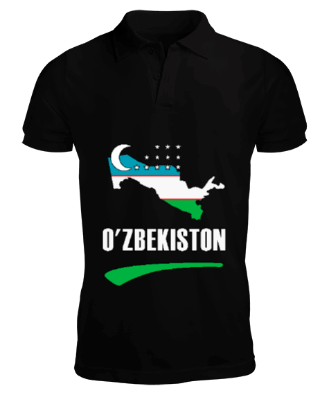 Tisho - Özbekistan,uzbekistan,Ozbekiston,Özbekistan Bayrağı,Özbekistan logosu,uzbekistan flag. Erkek Kısa Kol Polo Yaka