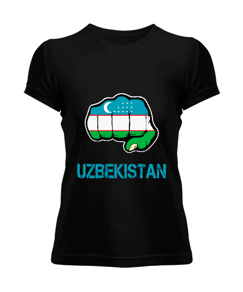 Tisho - Özbekistan,uzbekistan,Ozbekiston,Özbekistan Bayrağı,Özbekistan logosu,uzbekistan flag. Kadın Tişört