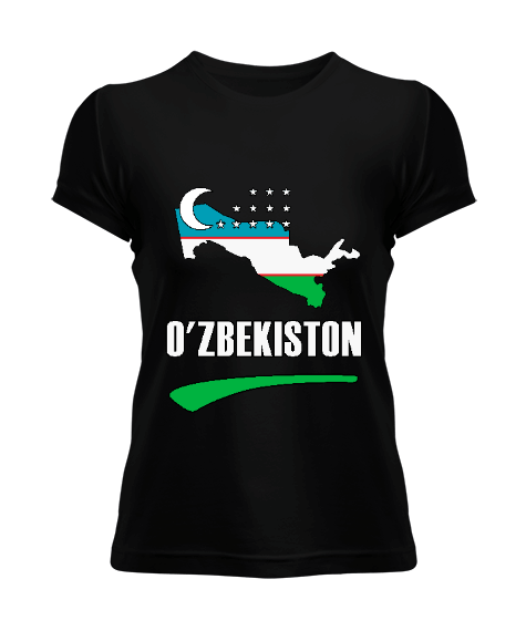 Tisho - Özbekistan,uzbekistan,Ozbekiston,Özbekistan Bayrağı,Özbekistan logosu,uzbekistan flag. Kadın Tişört