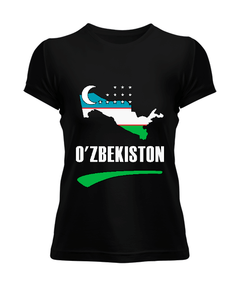 Özbekistan,uzbekistan,Ozbekiston,Özbekistan Bayrağı,Özbekistan logosu,uzbekistan flag. Kadın Tişört - Tisho