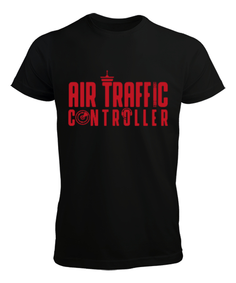 Tisho - Özel Tasarım Air Traffic Controller - Hava Trafik Kontrolörü Siyah Erkek Tişört