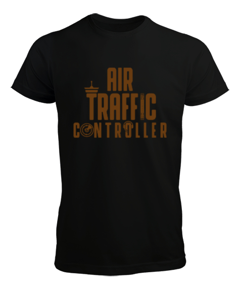 Tisho - Özel Tasarım Air Traffic Controller - Hava Trafik Kontrolörü Siyah Erkek Tişört