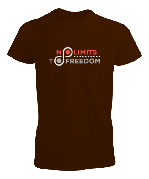 Tisho - Özgürlüğün Sınırı Yok - No Limit Freedom Kahverengi Erkek Tişört