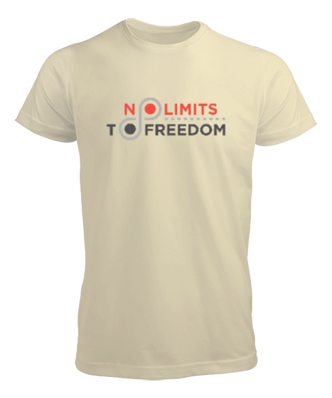 Tisho - Özgürlüğün Sınırı Yok - No Limit Freedom Krem Erkek Tişört