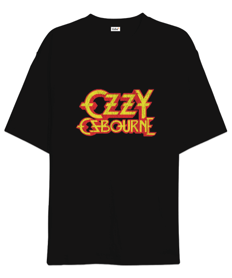 Tisho - Ozzy Ozbourne Rock Tasarım Baskılı Siyah Oversize Unisex Tişört