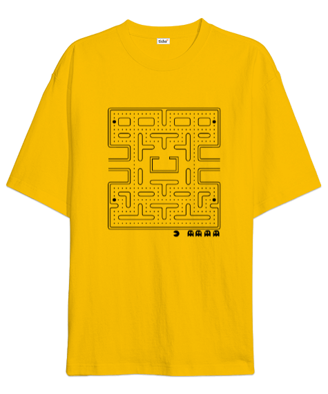Tisho - Pacman tasarımlı Oversize Unisex Tişört